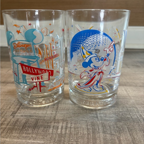 Disney Other - Set of Two Disney 25th Anniversary Glasses Epcot and Hollywood Studios